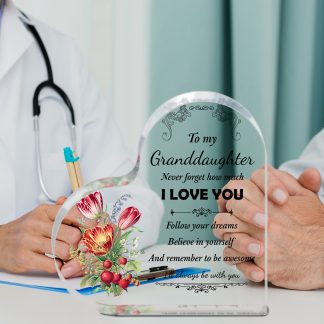 1 piece, gift from grandma and grandpa to granddaughter, gift for granddaughter, birthday anniversary gift for great-granddaughter, acrylic desktop decoration