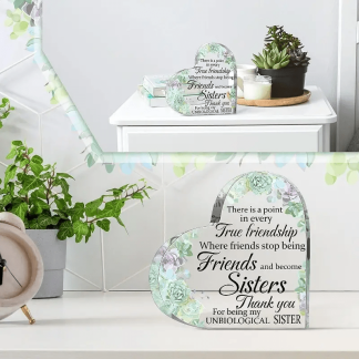 2pcs, Sunflower Women's Friendship Gifts - Acrylic Non-biological Sisters, Girlfriends or Best Friend Christmas, Birthday or Thank You Gift (Vivid Style)