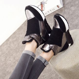 Winter leather women's shoes new wholesale thick sole increase casual sports shoes female students cotton shoes