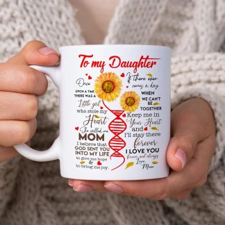 Sunflower Love Daughter - 11 oz White Ceramic Coffee Mug with Ergonomic Handle, Perfect Gift for Birthday, Mother's Day, Anniversary